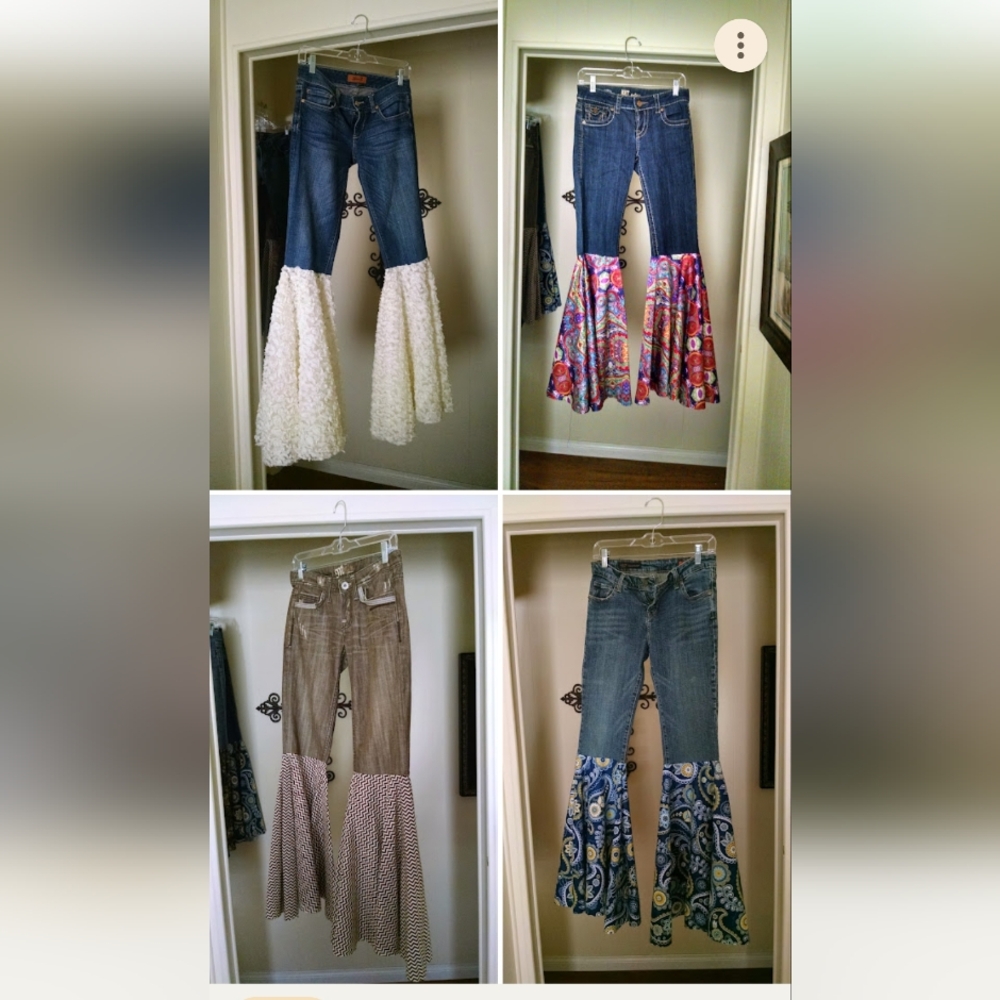 Unique Flare Jeans with Colorful Bell Bottoms. I Had Business In CA.